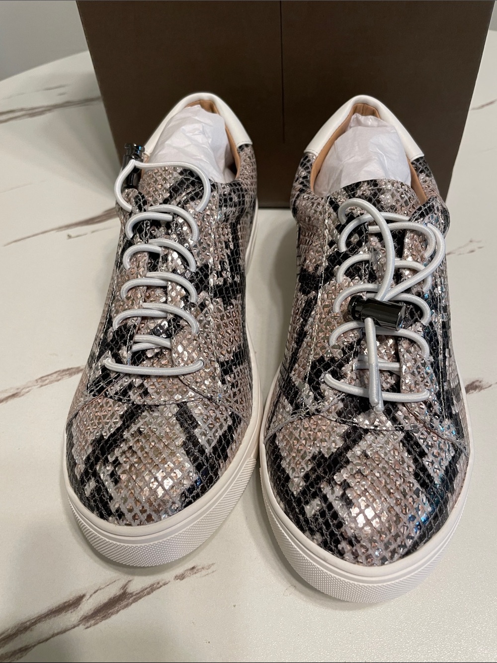 PAOLO Kirby2 women Leather Ankle Boots with Snake skin print new in Box Sz 5 M